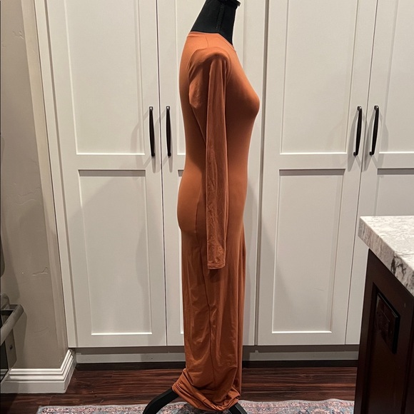 SKIMS Terracotta Fits Everybody Long Sleeve Dress Size M - Picture 4 of 7